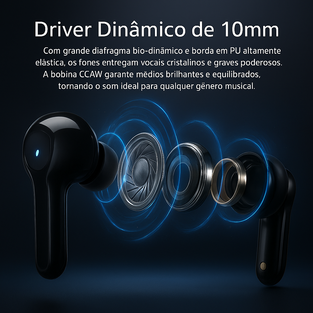 QCY T13 Pro - Est&uacute;dio